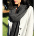 Black Handloom Cashmere Scarfcategory_Accessories from SLATE + SALT - SHOPELEOS