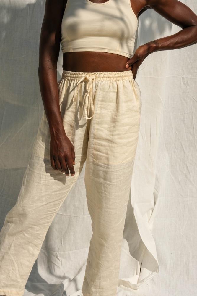 Cora Linen Pants (Buttercream)category_Womens Clothing from THIS IS A LOVE SONG - SHOPELEOS