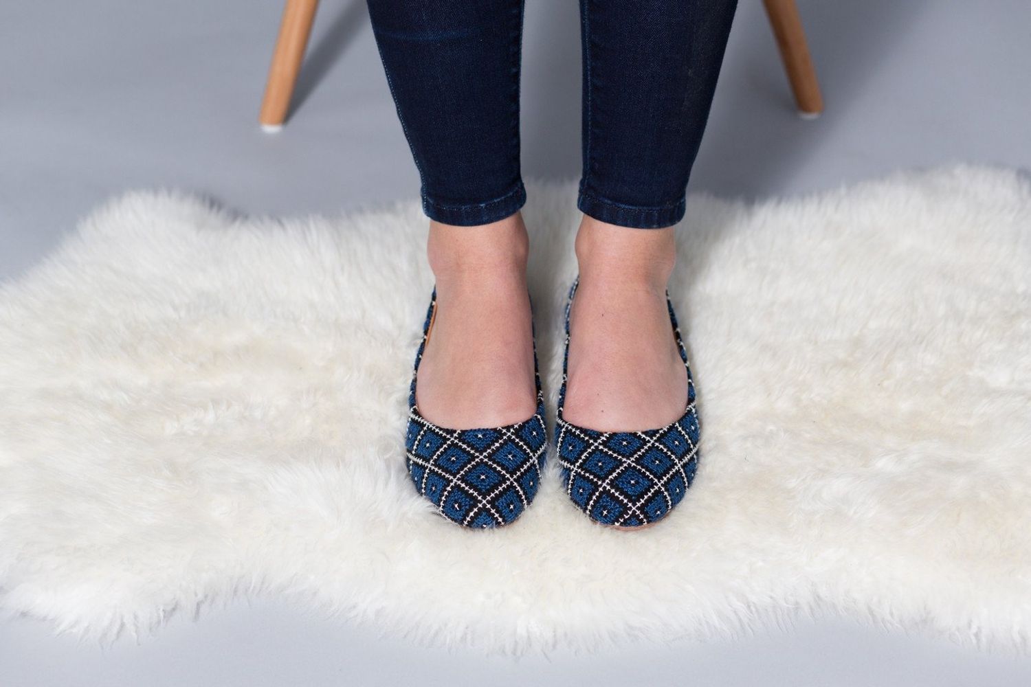 The Tatreez Flat - Sapphire BlueCategory_Women Shoes from Darzah - SHOPELEOS