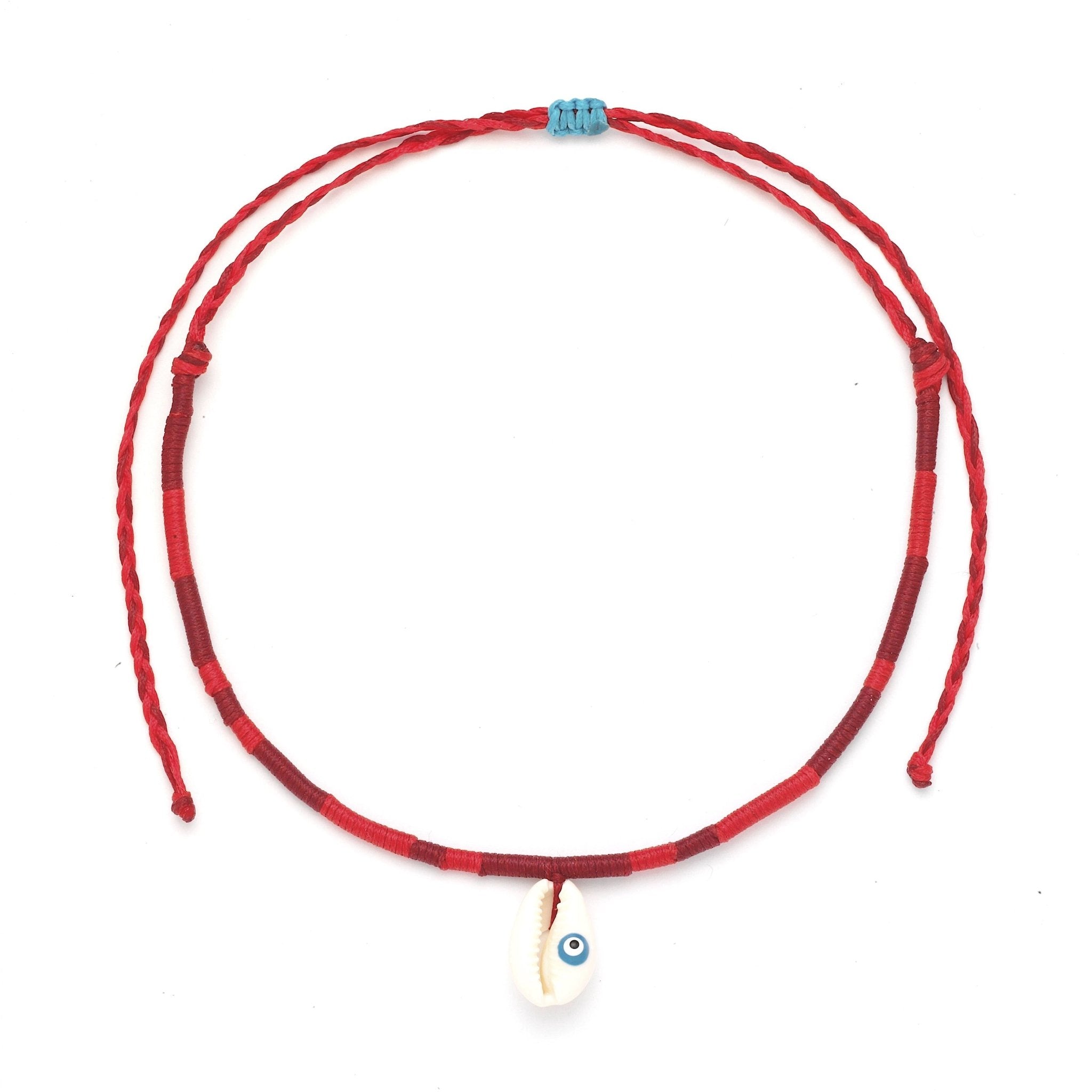 Red and Purple Evil Eye Choker from OIYA - SHOPELEOS