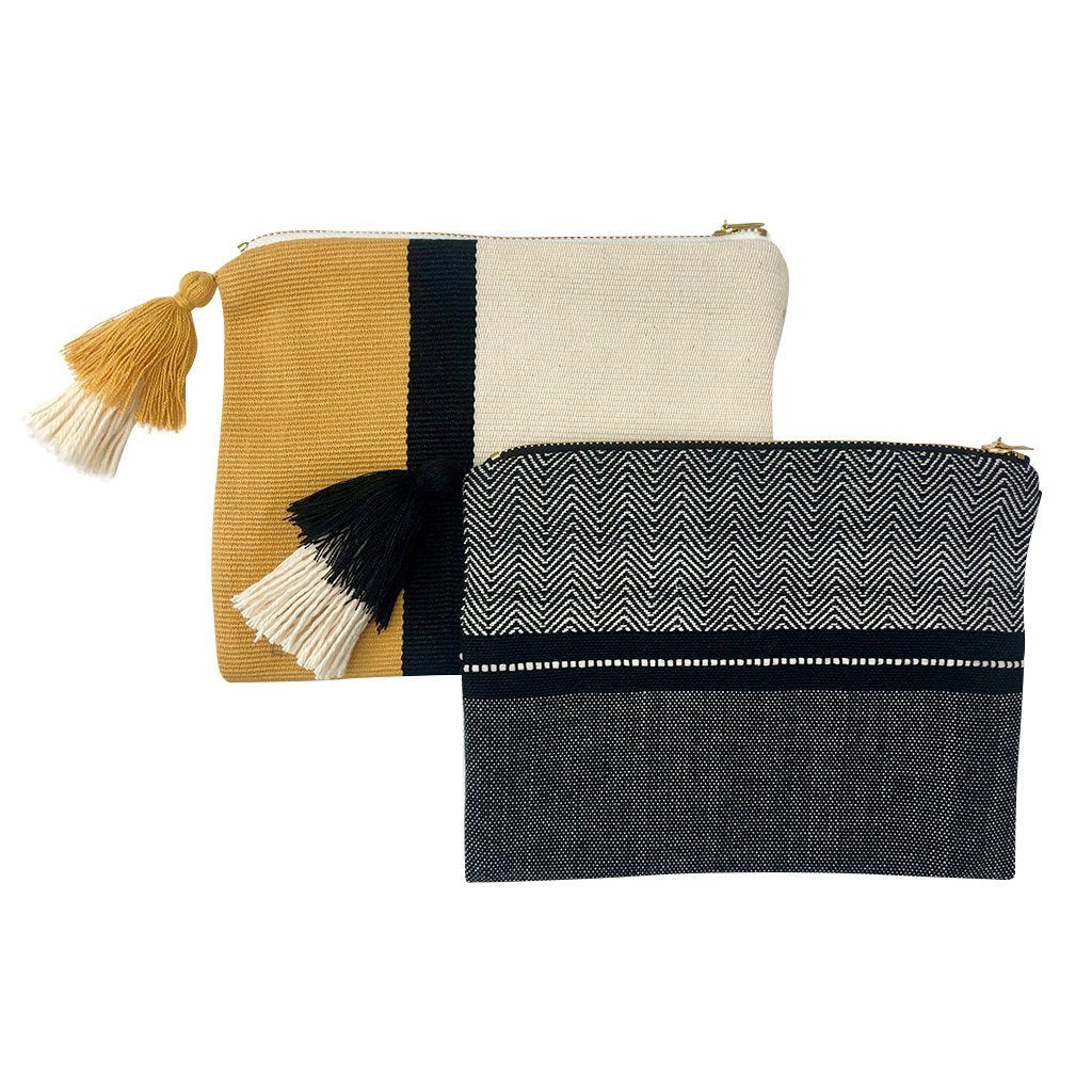 Handloom Stripe Cosmetic Bagcategory_Makeup from SLATE + SALT - SHOPELEOS