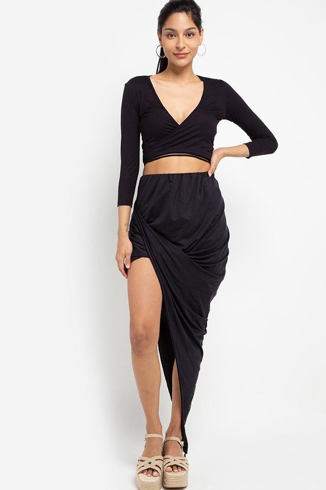 Sia Wrap Skirt (Midnight)category_Womens Clothing from THIS IS A LOVE SONG - SHOPELEOS